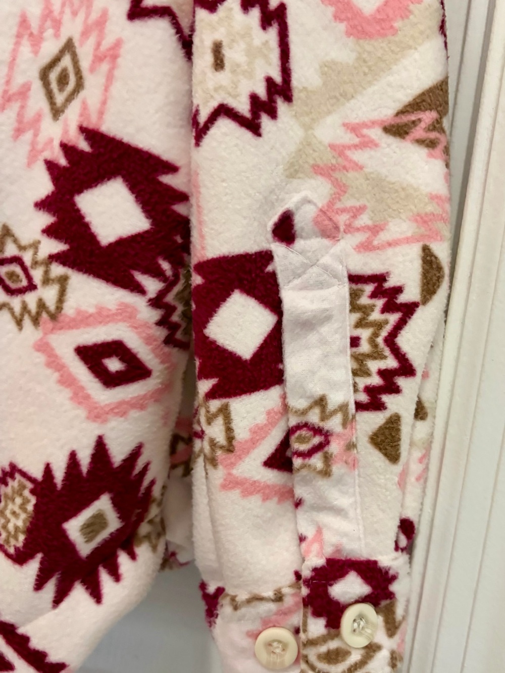 Pink & Cream Aztec Fleece Shacket - Picture 5 of 6